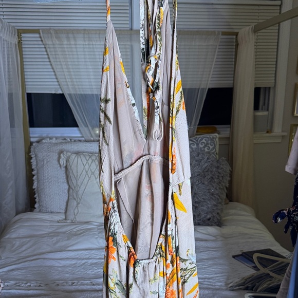 Floral Halter Low Back Strappy Maxi Dress - Picture 4 of 4